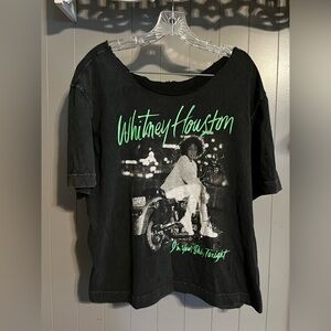 Vintage Whitney Houston I’m your baby tour 1991 tshirt neck cut out oversized